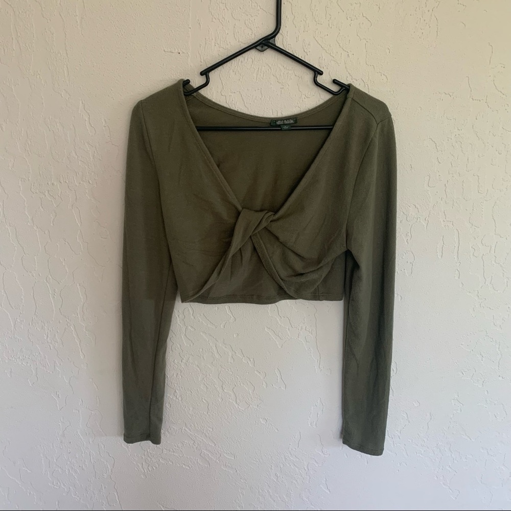 OLIVE GREEN TWIST TOP